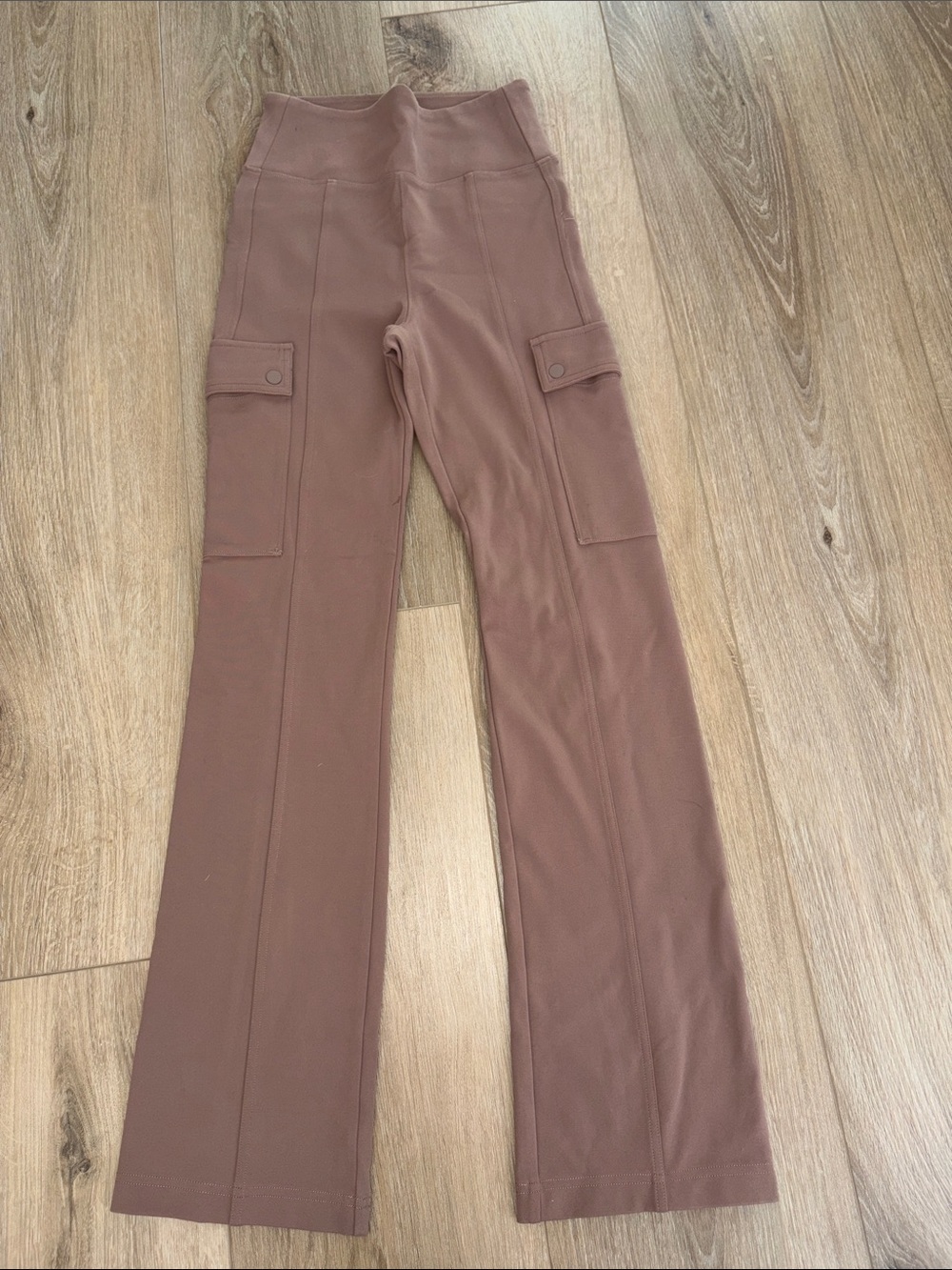Athleta Cargo Flare Pants in Tan Brown